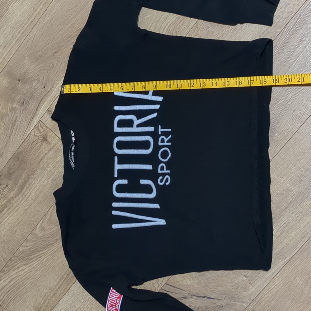 Victoria secret sport Black Cropped Sweatshirt Size S - Picture 6 of 8